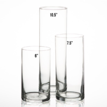 Clear Glass Vase – Cylinder 6 inch tall